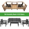 4 Pieces Outdoor Furniture Set for Backyard and Poolside