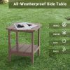 Outdoor Side Table for Adirondack Chairs;  All-Weather Resistant Humidity-Proof Waterproof Stain-Proof Accent Tables;  Backyard Deck Porch Beach Pool