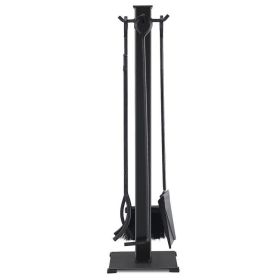 Wrought Iron Fireplace Tools with Decor Holder (Color: Black A, Type: Fireplace Tools)