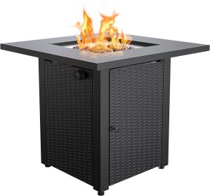 LEGACY HEATING Propane Fire Pit Table, 50,000 BTU Square Fire Table, Fire Pit Propane for Outside Patio, Add Warmth and Ambience to Gatherings and Par (Color: Black, Material: Metal)