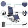 Infinity Zero Gravity Chair Pack 2, Outdoor Lounge Patio Chairs with Pillow and Utility Tray Adjustable Folding Recliner for Deck,Patio,Beach,Yard, Bl