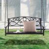 Outdoor 2-Person Metal Porch Swing Chair with Chains