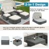 Outdoor Patio Furniture Set Daybed Sunbed with Retractable Canopy Conversation Set Wicker Furniture