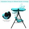 2 Person Weather Resistant Canopy Swing for Porch Garden Backyard Lawn