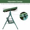 2 Person Weather Resistant Canopy Swing for Porch Garden Backyard Lawn