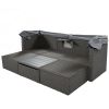 Outdoor Patio Rectangle Daybed with Retractable Canopy, Wicker Furniture Sectional Seating with Washable Cushions, Backyard, Porch