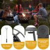 30in Outdoor Metal Fire Pit with Cooking Grates Black