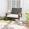 Outdoor & Indoor Single Person Swing Chair with Armrests Cushion