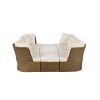 Customizable Outdoor Patio Furniture Set, Wicker Furniture Sofa Set with Thick Cushions, Suitable for Backyard, Porch.