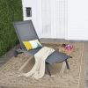 6-Position Adjustable Fabric Outdoor Patio Recliner Chair