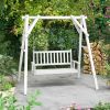 3-Person Wooden Outdoor Porch Swing with 800 lbs Weight Capacity