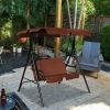 2 Person Weather Resistant Canopy Swing for Porch Garden Backyard Lawn