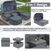 Outdoor Patio Furniture Set Daybed Sunbed with Retractable Canopy Conversation Set Wicker Furniture