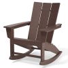 Rocking Adirondack Chairs Patio Rocker All-Weather Resistant, HDPE Plastic Resin Outdoor Lounge Furniture,Lawn Chairs for Campfire, Fire Pit, Garden,