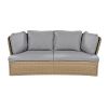 Customizable Outdoor Patio Furniture Set, Wicker Furniture Sofa Set with Thick Cushions, Suitable for Backyard, Porch.