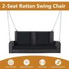 2-Person Patio Rattan Porch Swing with Cushions