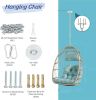 Outdoor Garden Rattan Egg Swing Chair Hanging Chair Wood