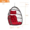 Outdoor Garden Rattan Egg Swing Chair Hanging Chair Wood