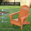 Folding Adirondack Chair;  Fire Pit Chair; Patio Outdoor Chairs All-Weather Proof HDPE Resin for BBQ Beach Deck Garden Lawn Backyard-Navy Blue