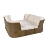 Customizable Outdoor Patio Furniture Set, Wicker Furniture Sofa Set with Thick Cushions, Suitable for Backyard, Porch.