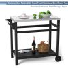 Outdoor Prep Cart Dining Table for Pizza Oven;  Patio Grilling Backyard BBQ Grill Cart