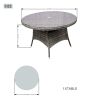 Direct Wicker 5-Piece Aluminum Wicker Round Outdoor Dining Set with Cushions