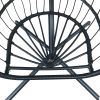 Hanging Folding Egg Chair for Indoor Outdoor Patio with Aluminum Frame and Metal Stand;  330lbs Capacity