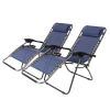 Infinity Zero Gravity Chair Pack 2, Outdoor Lounge Patio Chairs with Pillow and Utility Tray Adjustable Folding Recliner for Deck,Patio,Beach,Yard, Bl