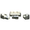 Direct Wicker 5-Piece Outdoor Rattan Furniture Patio Conversation Set with Cushion