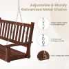 3-Person Wooden Outdoor Porch Swing with 800 lbs Weight Capacity