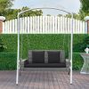 2-Person Patio PE Wicker Hanging Porch Swing Bench Chair Cushion 800 Pounds