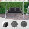 2-Person Patio PE Wicker Hanging Porch Swing Bench Chair Cushion 800 Pounds