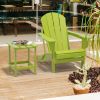 Adirondack Outdoor Side Table;  HDPE Plastic End Tables for Patio;  Backyard;  Pool;  Indoor Outdoor Companion;  Easy Maintenance Weather Resistant La