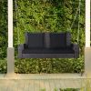 2-Person Patio Rattan Porch Swing with Cushions