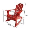 Reclining Wooden Outdoor Rocking Adirondack chair, Red