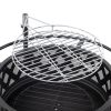 30in Outdoor Metal Fire Pit with Cooking Grates Black