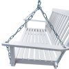 Front Porch Swing with Armrests;  Wood Bench Swing with Hanging Chains; for Outdoor Patio ; Garden Yard;  porch;  backyard;  or sunroom; Easy to Assem