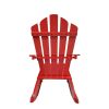 Reclining Wooden Outdoor Rocking Adirondack chair, Red