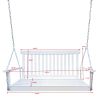 Front Porch Swing with Armrests, Wood Bench Swing with Hanging Chains,for Outdoor Patio ,Garden Yard, porch, backyard, or sunroom,Easy to Assemble,whi