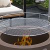 Outsunny 2-in-1 Smokeless Fire Pit, BBQ Grill, 19" Portable Wood Burning Firepit with Cooking Grate and Poker, Low Smoke Camping Bonfire Stove for Bac