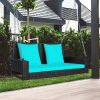 2-Person Patio Rattan Porch Swing with Cushions