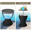 3 in 1 8 Gallon Patio Rattan Cooler Bar Table with Adjust Ice Bucket