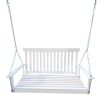 Front Porch Swing with Armrests;  Wood Bench Swing with Hanging Chains; for Outdoor Patio ; Garden Yard;  porch;  backyard;  or sunroom; Easy to Assem